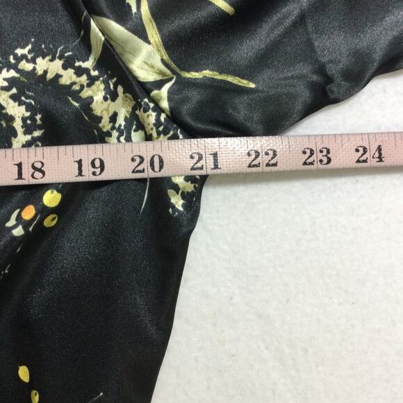 KIMONO SZ M black floral robe and slip pajama lounge 2 piece set NEW B115 - Picture 9 of 11